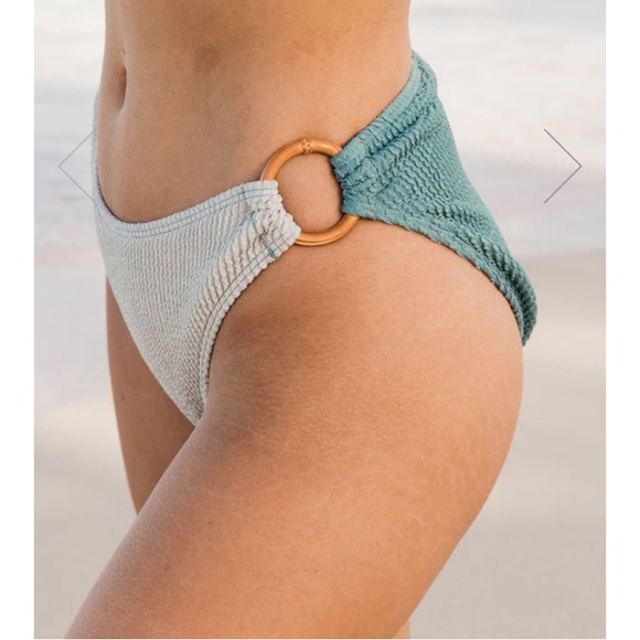 💕Textured Teal and Taupe Bikini Size Med New - Picture 7 of 9